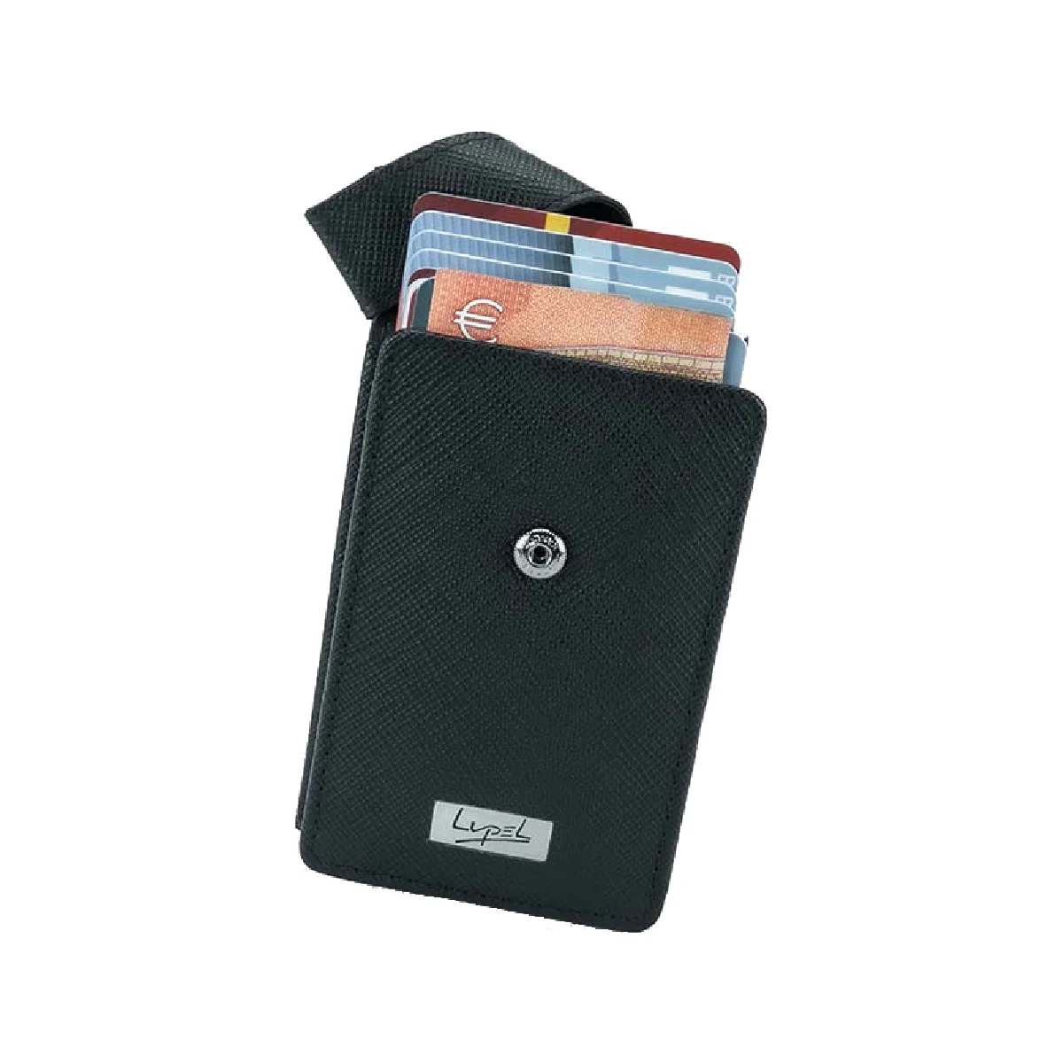Carteira Multifunções em Pele com Porta-notas e Anti-RFID