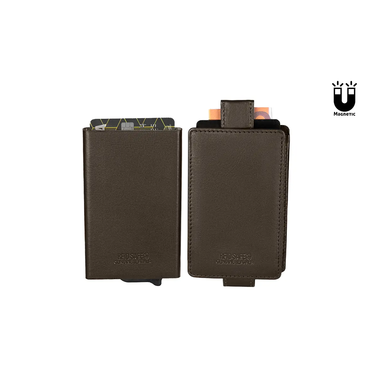 Carteira Multifunções 2 em 1 em Pele com Anti-RFID