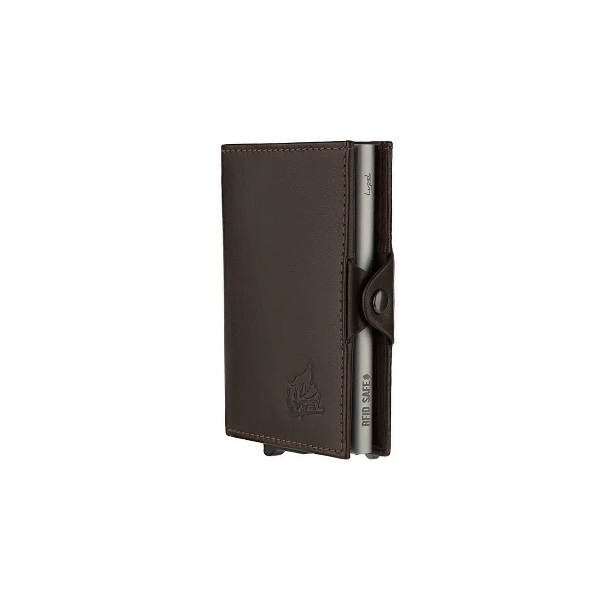 Leather and Aluminium Wallet with Coin-pocket and Anti-RFID